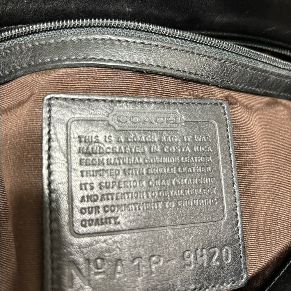 Vintage Black 9420 Coach Bonnie zip leather satchel - Picture 7 of 10